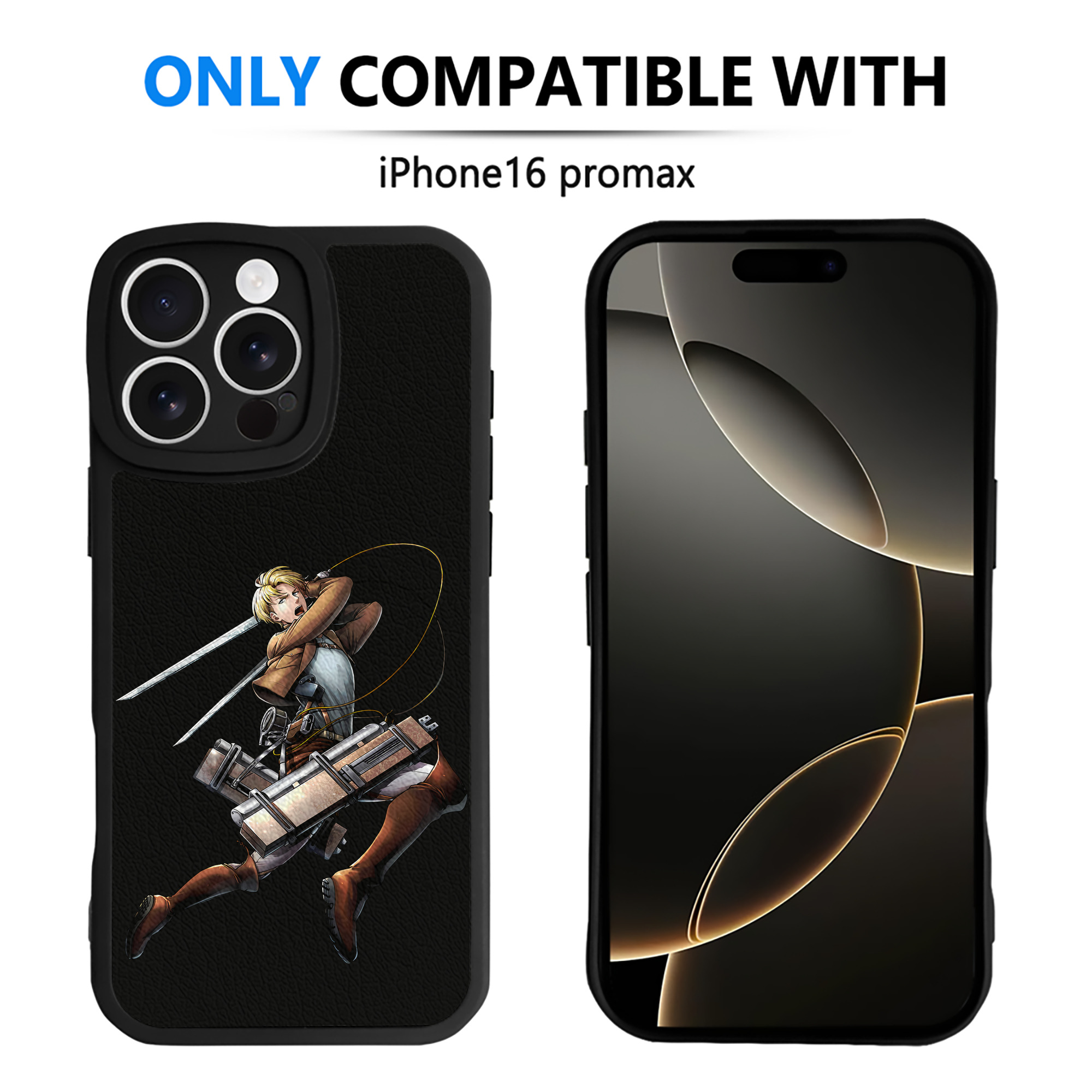 （画像用） 進撃の巨人 Attack on Titan 【iPhone 16シリーズ対応】シリコンスマホケース（レザー調） 材質：シリコン